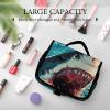 Abyss Shark Waves Ocean Makeup Bag Portable Cosmetic Bag Large Capacity Travel Toiletry Case Organizer view 4