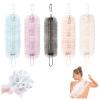 2-in-1 Shower Pouf & Back Scrubber, Exfoliating Back Scrubber, Long Body Scrub Sponge Shower Loofah with Handle for Women Men Deep Clean Body Washing with Suction Cup (5 Pcs) view 1