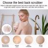 2-in-1 Shower Pouf & Back Scrubber, Exfoliating Back Scrubber, Long Body Scrub Sponge Shower Loofah with Handle for Women Men Deep Clean Body Washing with Suction Cup (5 Pcs) view 3