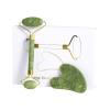 LSXKAMIX Jade Roller Gua Sha Tools - Nature Gua Sha Facial Tool Skin Tightening Face Massager Anti-Aging Jade Face Roller Puffiness Reducing Guasha Stone for Women MenGreen view 1