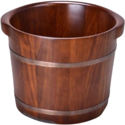 Seodradow Foot Bath Barrel Timber Barrel Foot Spa Timber Bucket for Pedicure Soaking Feet Foot Bath Spa Tub Foot Basin for Adults(Size:with lid,Color:Timber)