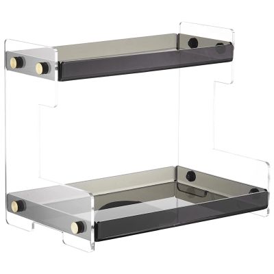 2-Tier Clear Acrylic Vanity Organizer for Bathroom Countertop, Tiered Cosmetic, Skincare, Perfume, Jewelry Storage Rack, Desktop Stand Holder