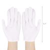 6 Pairs White Cotton Gloves Large for Dry Hands, Moisturizing Spa Glove for Women Men Breathable Gloves view 2
