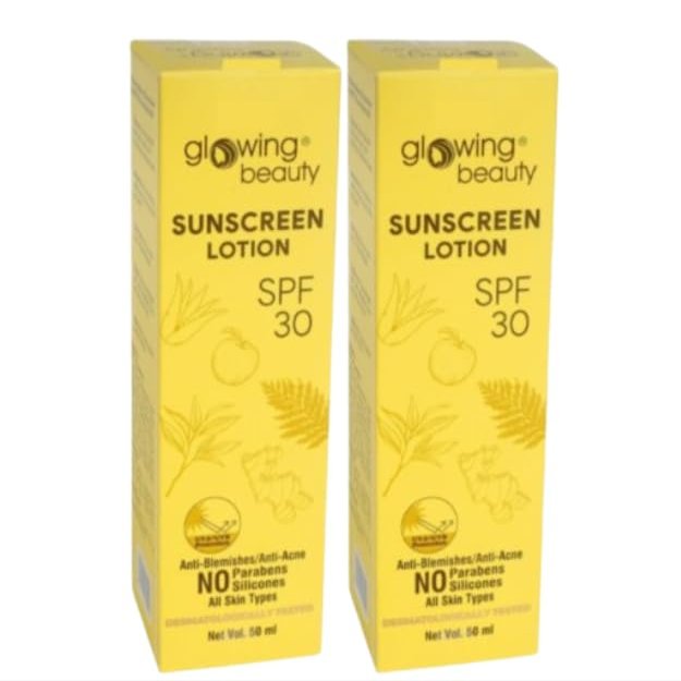 3.38Fl Oz / 100Ml Glowing Beauty Sunscreen Lotion SPF 30 - Pack of 2