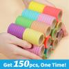 150PCS Baby Hair Ties, IKOCO Small Hair Ties for Little Girls Kids No Crease Seamless Colorful Ponytail Holders,8 Candy Colors view 2