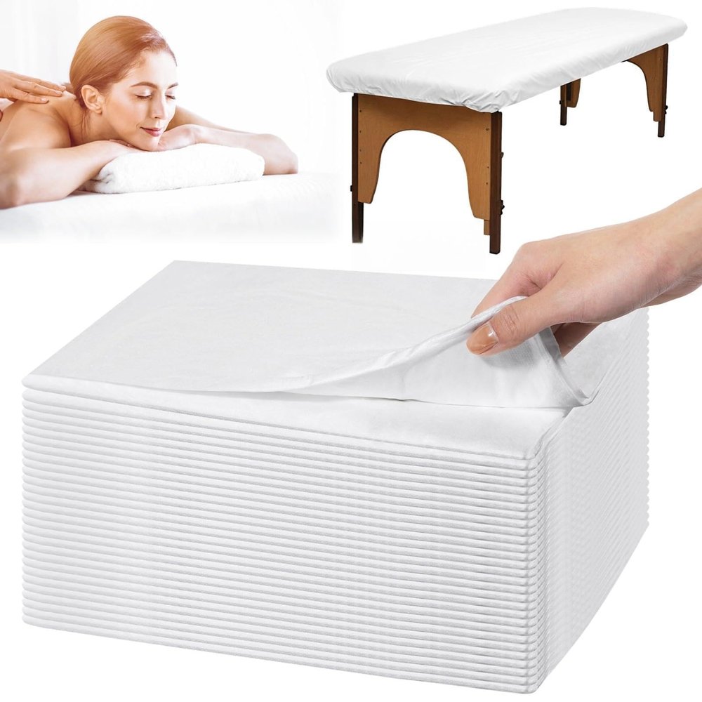 30 Count Disposable Massage Table Sheets, Waterproof Oil-Resistant Spa Covers, 35.4 X 86.6 In Treatment Bed Liners For Beauty Clinic And Skincare