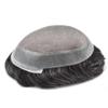 Hair Wonders Hair System For Men Fine Mono Mens Hairpiece Real Human Hair Replacement Systems Poly Skin Mens Toupee Protesis Capilar Hombre 6X8-120% Density 1B20# #1B20 Off Black+20% Gray view 3