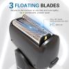 MENLITE Electric Shaver for Men,3 Floating Blade Beard Trimmers,Waterproof Foil Shaver,Cordless Rechargeable with Pop Up Sideburns Trimmer,Portable Mens Travel Facial Hair Groomer view 4