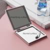 2 Pcs Makeup Mirror, 2.8in Square PU Leather Compact Hand Mirrors 2X Magnifying Glass, Small Mirror for Pockets Purses&Travel for Living RoomGifts (Leopard Print Love Double-Sided Patterns) view 3