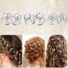 60PCS Rhinestone Crystal Twisters Set, Silver Coil Pearl White Flower Diamond Design Fairy Hair Tinsel Kit for Girls & Women, Mini Bobby Pins for Wedding, Bridal, Party & Special Occasion (3 Style) view 3