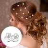 60PCS Rhinestone Crystal Twisters Set, Silver Coil Pearl White Flower Diamond Design Fairy Hair Tinsel Kit for Girls & Women, Mini Bobby Pins for Wedding, Bridal, Party & Special Occasion (3 Style) view 4