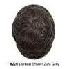 Hair Wonders Hair System For Men Fine Mono Mens Hairpiece Real Human Hair Replacement Systems Poly Skin Mens Toupee Protesis Capilar Hombre 7X9-120% Density 220# 2# DARKEST BROWN+20% GREY view 2