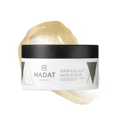 HADAT Hair & Scalp Mud Scrub  Dead Sea Mineral Exfoliator Made in Israel - Deep Cleansing Treatment - Professional Spa Quality - Exfoliating Scalp Scrub - Pre-Shampoo Care, 10.14 Fl Oz
