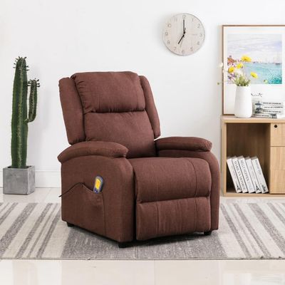 AMBERARD Massage Chair Brown 100% Polyester Massaging Chairs