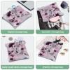 2Pcs Colorful Aesthetic Flowers-401 Pocket Cosmetic Bag for Purses, Waterproof Makeup Bag Cosmetic Pouch, Portable No Zipper Makeup Bag view 4
