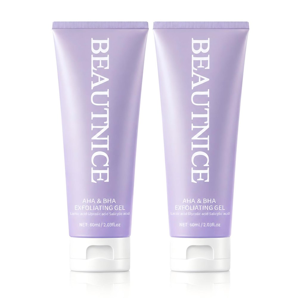 BEAUTNICE Exfoliating Gel AHA BHA with Glycolic, Salicylic & Lactic Acid for Pores, Blackheads, Acne, Sensitive Skin, Gentle Face & Body Peel Gel Centella, 2.03 fl oz