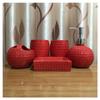 Hotel Toiletries Set Red Golf Bathroom Five Round Ceramic Carving Bathroom Items view 1
