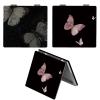 2 Pcs Compact Mirror, 2X Magnification Black Butterfly Double-Sided Patterns Handheld Portable for Handbag Purse Pocket Travel Makeup Mirror, Portable Beauty Mirror, Makeup Tools for Women & Girls view 1