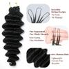 YWIGS Pre-Separated Human Crochet Hair Loose Deep Wave Crochet Hair Human Hair Knotless Crochet Human Hair Extensions 18" NC 100 Strands view 3