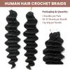 YWIGS Pre-Separated Human Crochet Hair Loose Deep Wave Crochet Hair Human Hair Knotless Crochet Human Hair Extensions 18" NC 100 Strands view 4