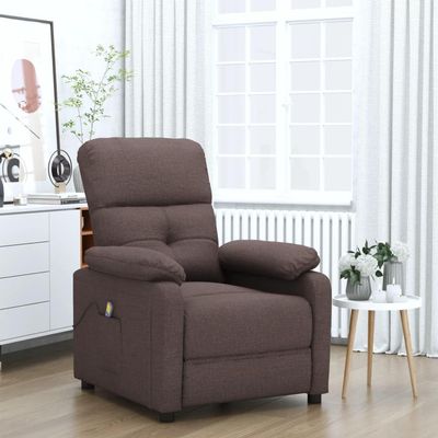 AMBERARD Massage Chair Dark Brown Fabric Massaging Chairs