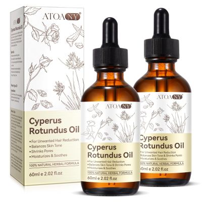 Cyperus Rotundus Oil 2 Pack, 100% Natural Cyperus Rotundus Oil for Hair Removal, Reduces Body Unwanted Hair Growth, Moisturizes & Soothes Skin, Shrink Pores, Suitable for All Skin Types
