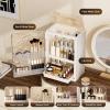 AERCIINC Makeup Organizer with Drawers,Skincare Organizer for Vanity,Large Cosmetic Display Case with Handle,Storage Organizers with Cover and Makeup Brush Holder for Dresser, Bathroom Countertop view 3