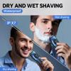 5-in-1 Electric Beard Trimmer Magnetic Replacement Heads, Professional Cordless Hair Clippers for Men Rechargeable, IPX7 Waterproof Grooming Kit for Face, Mustache, Body, Nose, Gifts for Men (Blue) view 4