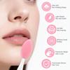 3 Pcs Lip Scrub Brush,Double-Sided Silicone Exfoliating Tool for Dark Lips,Lip Scrubber Exfoliator,Pore Cleaning Brush for Men Women Lip Lightening(Pink+Purple+Green) view 2