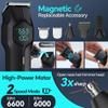 5-in-1 Electric Beard Trimmer Magnetic Replacement Heads, Professional Cordless Hair Clippers for Men Rechargeable, IPX7 Waterproof Grooming Kit for Face, Mustache, Body, Nose, Gifts for Men (Black) view 2