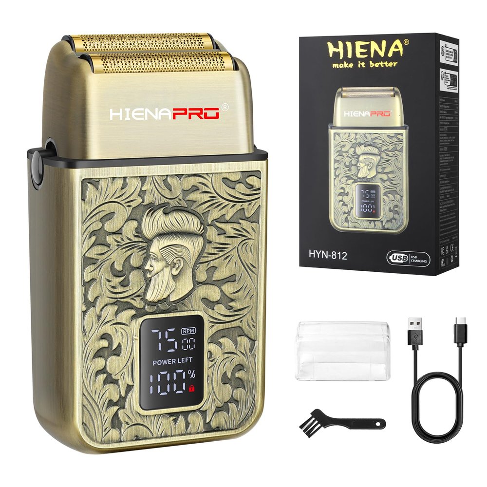 HIENA PRO Electric Razor for Men, Cordless Professional Foil Shaver & Bald Head Precision Trimmer, Travel Shaving, USB Charging, LED Display, Perfect Gifts for Men
