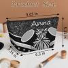 Skonsati Custom Cheerleader Makeup Bag Personalized Cheer Cosmetic Bag with Name Travel Cosmetic Makeup Bag Gifts Toiletry Bags for Women, Silver Black view 4