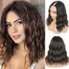 KRSI Highlight Brown Bob V Part Wigs Short Half Bob Wig for Black Women 16inch Synthetic U Part Wigs Thin Leave Out Full Head Clip in Hair Replacement view 2