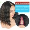 KRSI Highlight Brown Bob V Part Wigs Short Half Bob Wig for Black Women 16inch Synthetic U Part Wigs Thin Leave Out Full Head Clip in Hair Replacement view 3