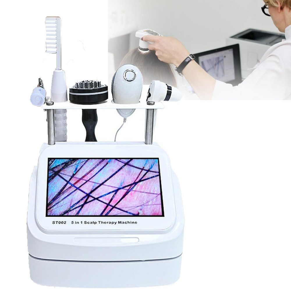 Skin Hair Analyzer, Hair Follicle Detector Oil Moisture, 200x Skin Magnifier 10inch Hd Lcd Screen, Digital Skin Health Detection For Home Salon