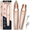 Eyebrow Trimmer Facial Hair Removal for Women: 2 in 1 Rechargeable Face Shaver and Eyebrow Razor - Painless Electric Hair Remover Device for Peach Fuzz Fine Hairs Upper Lip Chin view 1