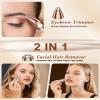 Eyebrow Trimmer Facial Hair Removal for Women: 2 in 1 Rechargeable Face Shaver and Eyebrow Razor - Painless Electric Hair Remover Device for Peach Fuzz Fine Hairs Upper Lip Chin view 2