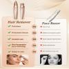 Eyebrow Trimmer Facial Hair Removal for Women: 2 in 1 Rechargeable Face Shaver and Eyebrow Razor - Painless Electric Hair Remover Device for Peach Fuzz Fine Hairs Upper Lip Chin view 3