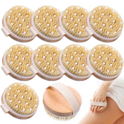 10 Pcs Dry Brushing Body Brush Exfoliating Brush with Massage Nodule Dry Skin Body Scrubber for Shower Bath Back Circulation Improvement Dead Skin Remove Beauty Exfoliator, 4.3 x 3.8 Inches