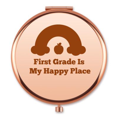 1st Grade Teacher Compact Mirror Appreciation Thank You Gift for Women First Day of School Kindergarten Preschool Folding Mirror Back to School Gift for First Grade Teacher from Student