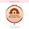1st Grade Teacher Compact Mirror Appreciation Thank You Gift for Women First Day of School Kindergarten Preschool Folding Mirror Back to School Gift for First Grade Teacher from Student view 2
