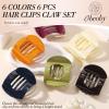 Obeoby 6 Pcs Flat Hair Clips for Women, Medium Flat Claw Clips French Hair Barrettes Accessories for Girls view 4