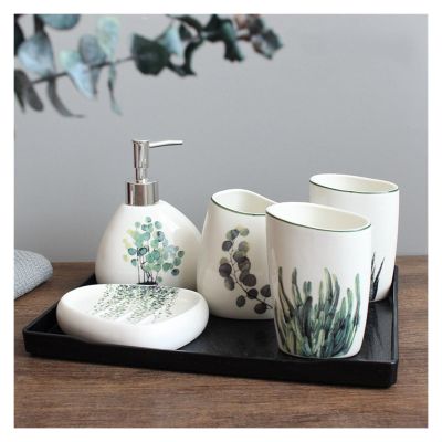 6-Piece Ceramic toiletries kit Bathroom Set Wedding toiletries kit Assembly Tray