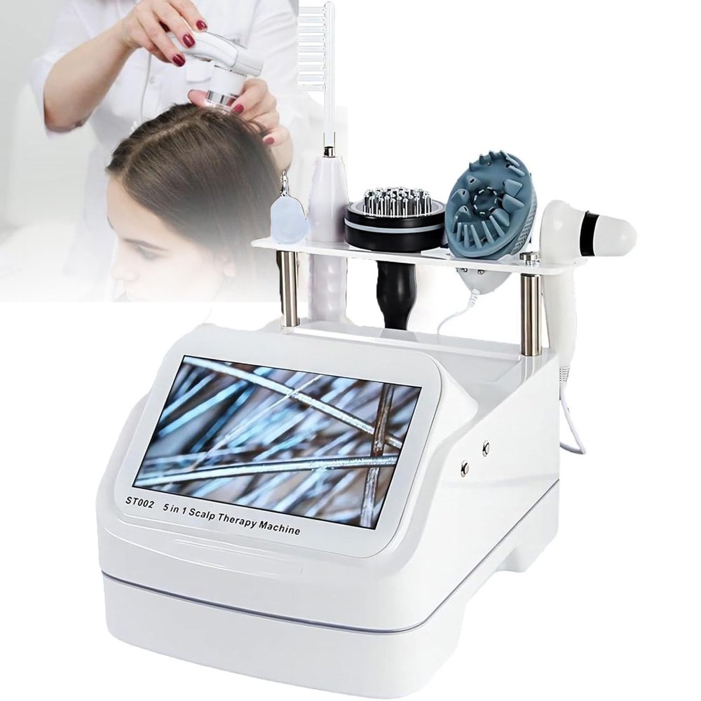 5 In 1 Scalp Massage Equipment Skin And Hair Analyzer,Hair Follicle Detector Analysis Machine 200x Times Hd Analysis Multifunction Vibration Spray