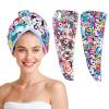 Tokidoki 2 Pack Unicorno Microfiber Hair Towel, 23.6"X10" Cartoon Hair Towel Wrap for Women, Super Absorbent Soft Hair Drying Towel for Curly Hair Long Hair view 1