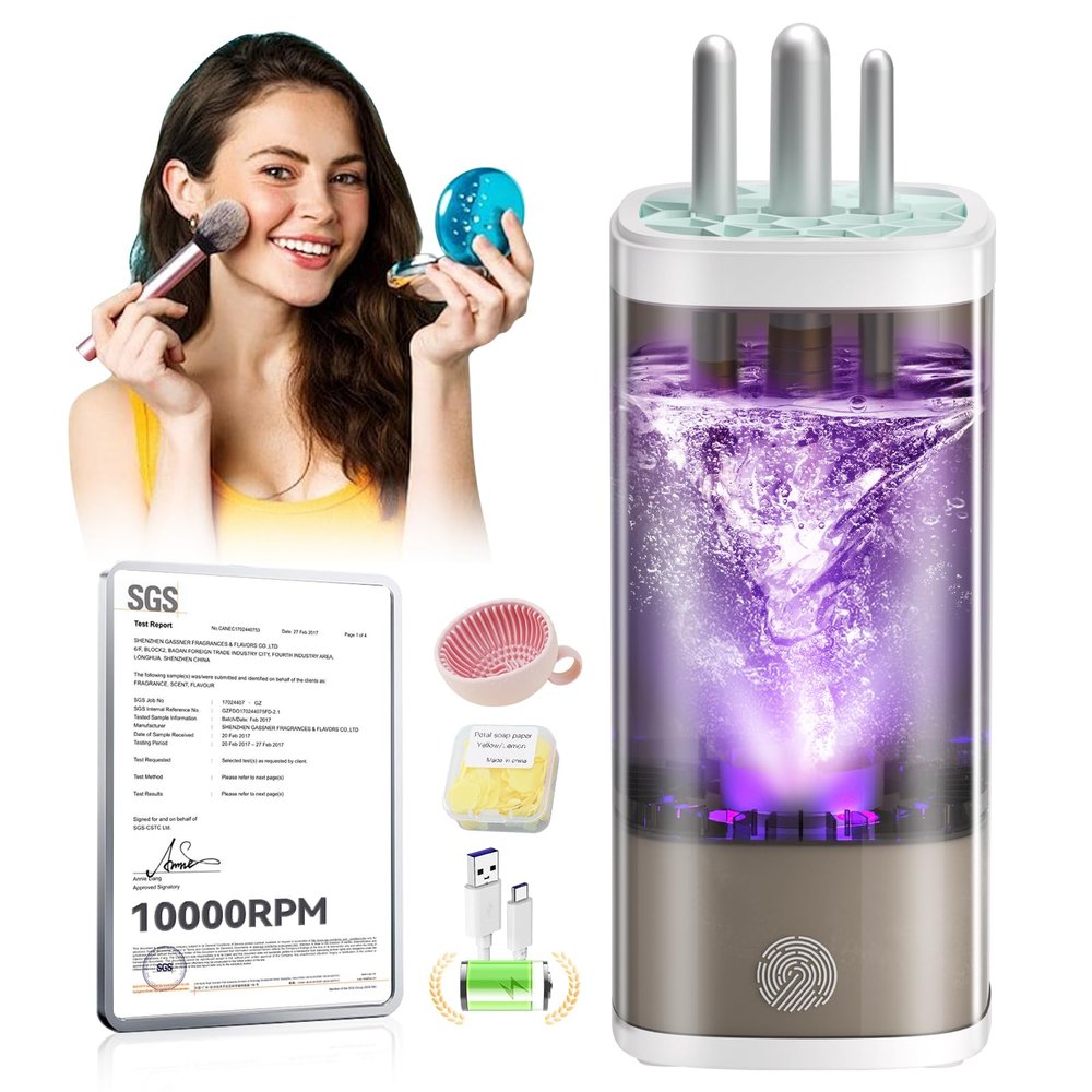 3.0 Upgrade Make Up Brush Cleaner CosmeticIndustry NO.1-12x Cleaning PowerSGS Certified - 0 Dust MakeupBrushes Cleaner Suitable for all BrushCircuit Upgrade Make Up Brush Cleaner
