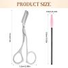Eyebrow Scissors with Comb and Brush, Portable Eyebrow Trimming Scissors, Stainless Steel Eye Brow Grooming Shears for Men and Women Beard Eyelashes Eyebrows Facial Hair view 2