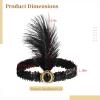 12 Pcs Black Feathered Headbands For Women, 1920S Vintage Style Hair Accessories With Flapper Design view 4
