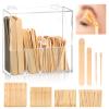 300 Pcs Wood Wax Applicator Kit 4 Style Wax Applicator Sticks with 4 Compartments Waxing Sticks Organizer Small Medium Large Waxing Applicators Waxing Sticks Assorted for Body Legs Face Nose Eyebrows view 1