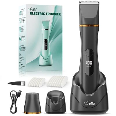 Electric Body Hair Removal Epilators for Men & Women,Waterproof Foil Shaver Razor Trimmer for Facial,Arms,Back,Legs,Chest & Groin,Wet/Dry Painless Groomer with Ceramic Blade,Travel Gift for Him,Black
